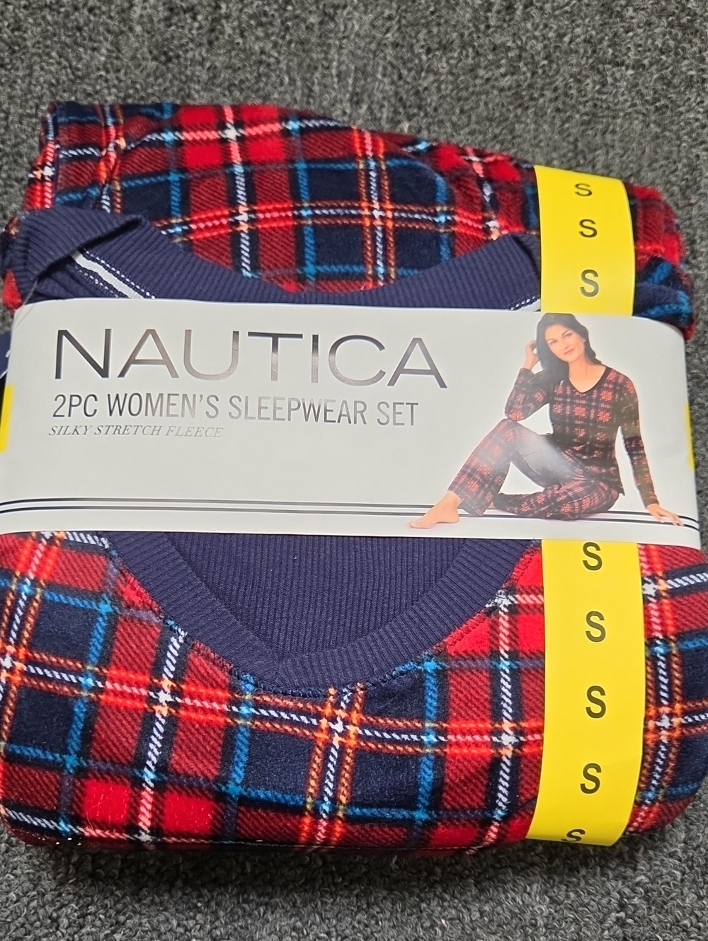 (#3) Nautica Women's Red & Navy Plaid 2-Piece Sleepwear Set